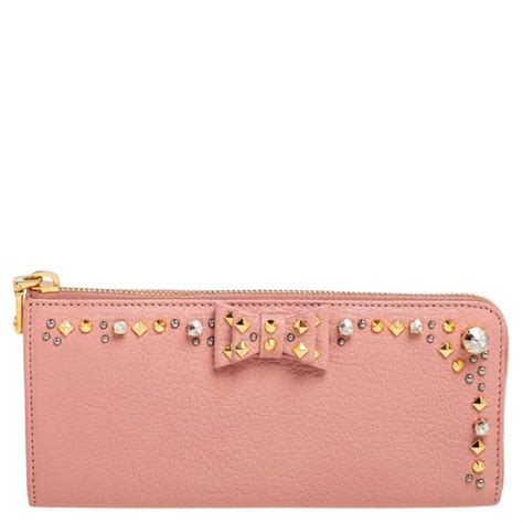 miu miu pink bow wallet